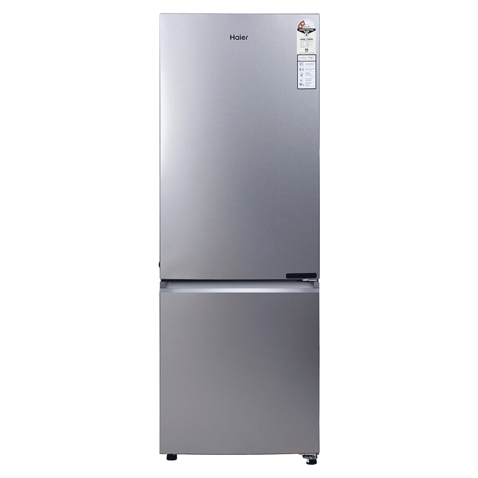 Haier 237 Litres 2 Star Frost Free Double Door Bottom Mount Convertible Refrigerator with Turbo Icing (HRB-2872IBMS-P, Moon Silver)