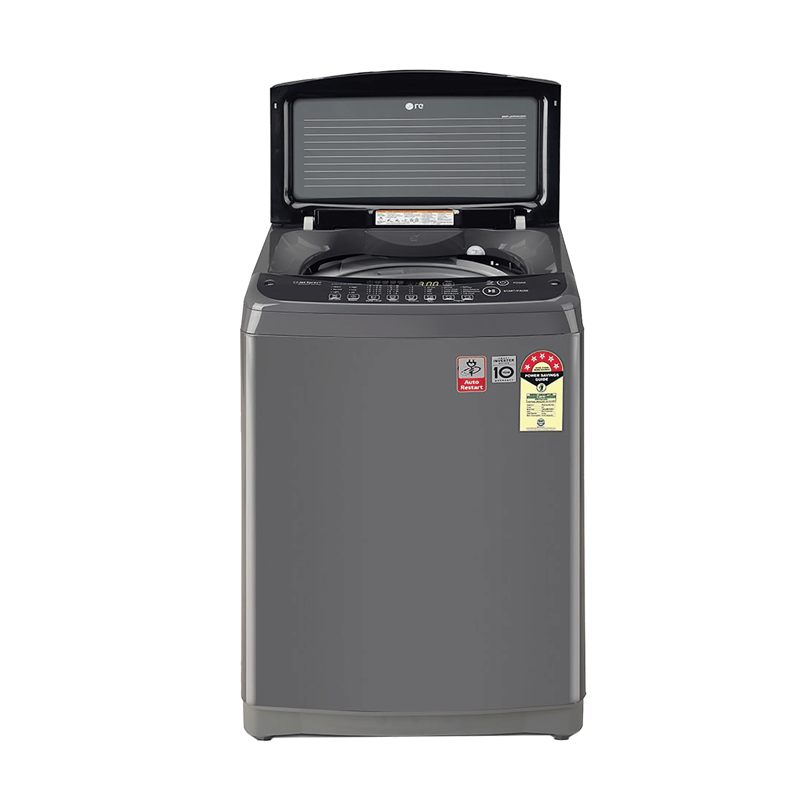 LG 8 kg 5 Star Inverter Fully Automatic Top Load Washing Machine (T80AJMB1Z.ABMQEIL, Stainless Steel Tub, Middle Black)