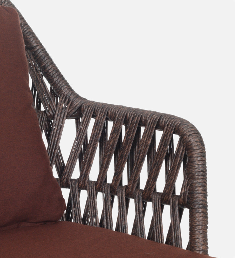 Solve Outdoor Patio Seating Set 4 Chairs and 1 Table Set (Brown) Braided & Rope