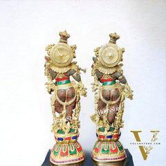 Captivating Handmade Brass Radha krishna Idol 29 inch