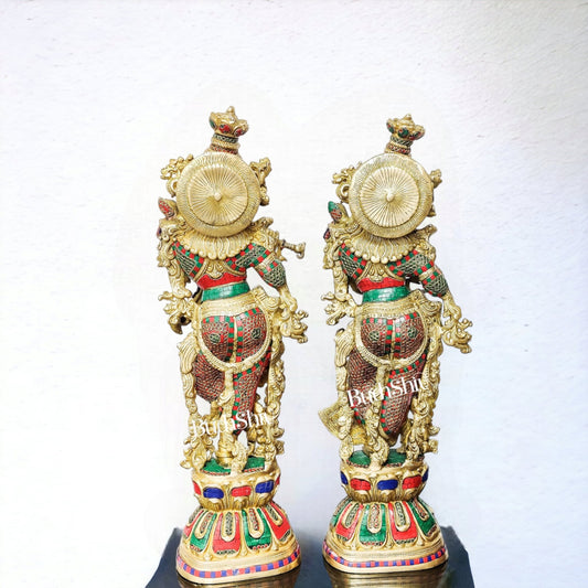 Captivating Handmade Brass Radha krishna Idol 29 inch