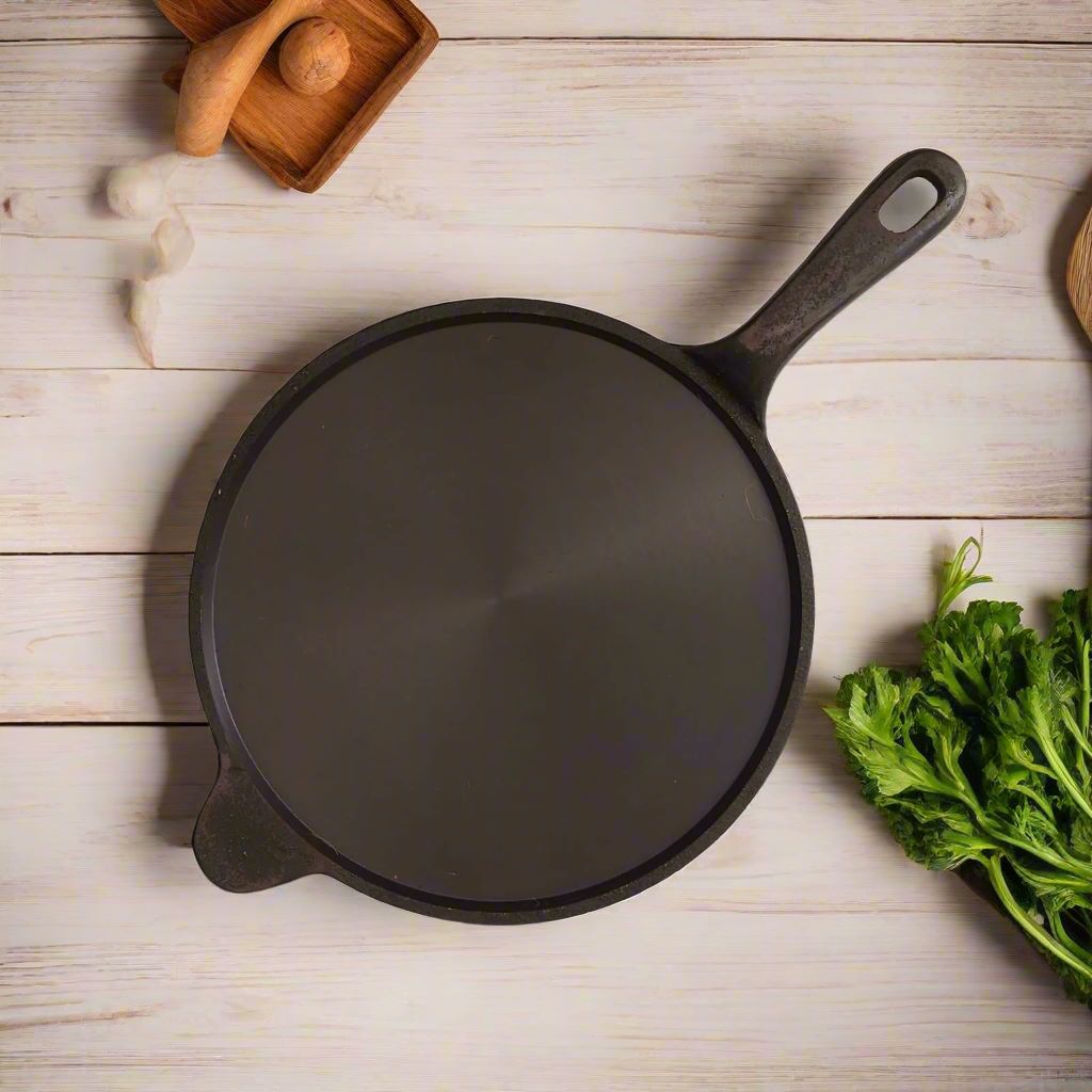 Cast Iron Tawa With Long Handle