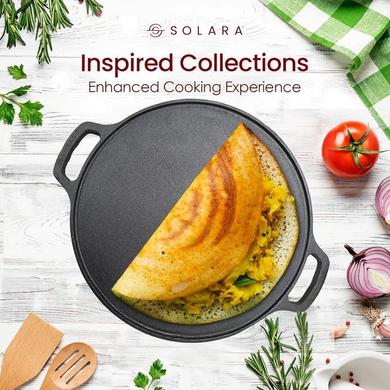 BlackForge Cast Iron Combo - Kadai 10' inch + Paniyaram 12 cavities + Dosa Tawa 12' inch