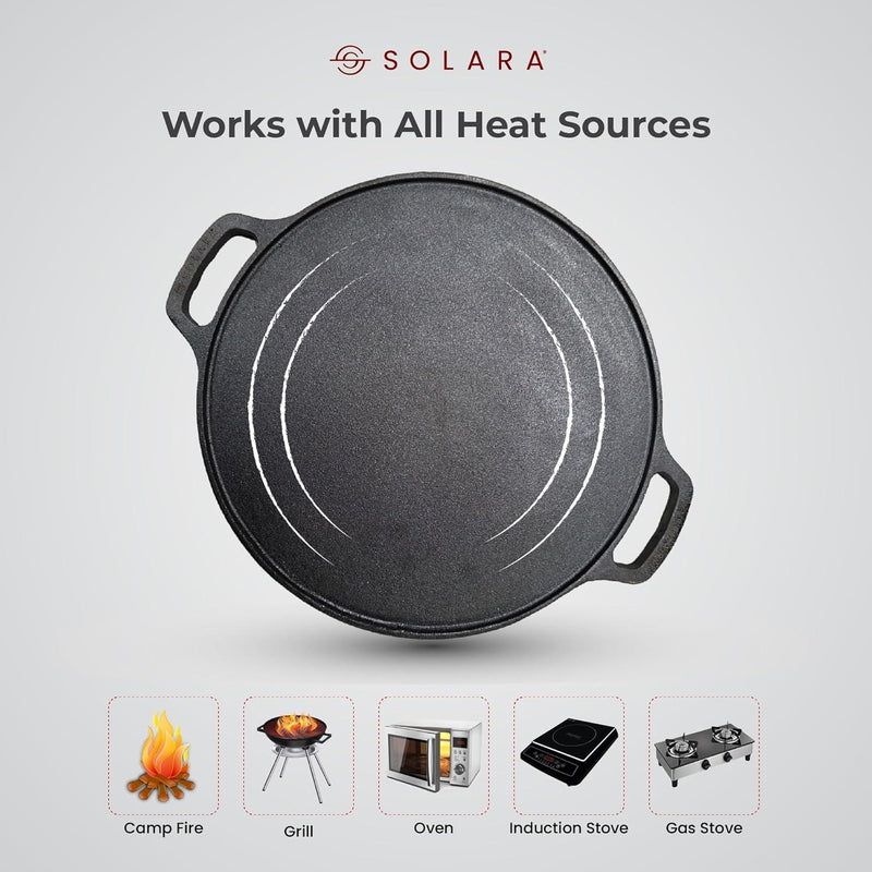 BlackForge Cast Iron Set of 2 : Kadai 10" + Tawa 12"