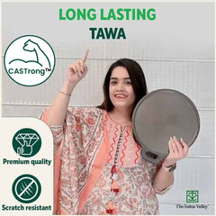 Super Smooth Cast Iron Tawa + Free ₹110 Spatula, Pre-seasoned, Nonstick, 100% Pure, Toxin-free, 30.5cm, 2.3kg