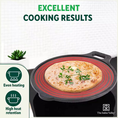 Super Smooth Cast Iron Tawa,Pre-seasoned, Nonstick, 100% Pure, Toxin-free, Induction, 28/30.5cm, 2.8/2.9kg