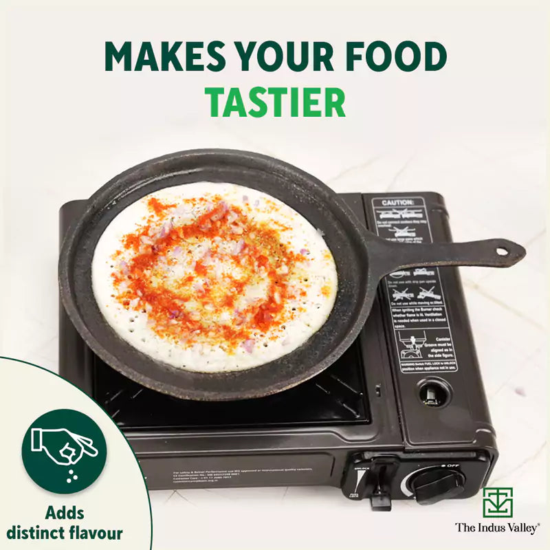 CASTrong Cast Iron Tawa with Handle, Pre-seasoned, 100% Pure, Toxin-free, Induction, 25cm,9.8inch