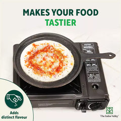 CASTrong Cast Iron Tawa with Handle, Pre-seasoned, 100% Pure, Toxin-free, Induction, 25cm,9.8inch