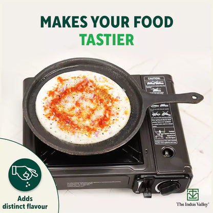 CASTrong Cast Iron Tawa with Handle, Pre-seasoned, 100% Pure, Toxin-free, Induction, 25cm,9.8inch