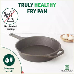 CASTrong Cast Iron Fry Pan, Pre-seasoned, Nonstick, 100% Pure, Toxin-free, Induction, 25.4cm, 1.9L, 2.9kg