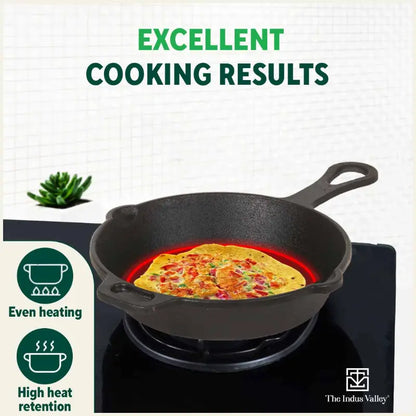 CASTrong Cast Iron Cookware Set: Free ₹110 Spatula +Tawa+Kadai+Fry Pan, Kitchen set for Home, Pre-seasoned,100% Pure,Toxin-free