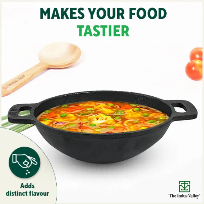 CASTrong Cast Iron Cookware Set: Tawa+ Kadai+ Fry Pan, Kitchen Set for Home, Pre-seasoned, 100% Pure, Toxin-free, Free ₹400 Tadka Pan