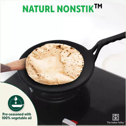 CASTrong Cast Iron Tawa+ Free ₹400 Tadka Pan,Pre-seasoned, Nonstick, 100% Pure, Toxin-free, 25.4cm, 1.9kg