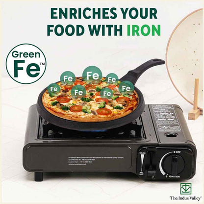 CASTrong Cast Iron Tawa,Pre-seasoned, Nonstick, 100% Pure, Toxin-free, Induction, 25.5cm, 2.2kg