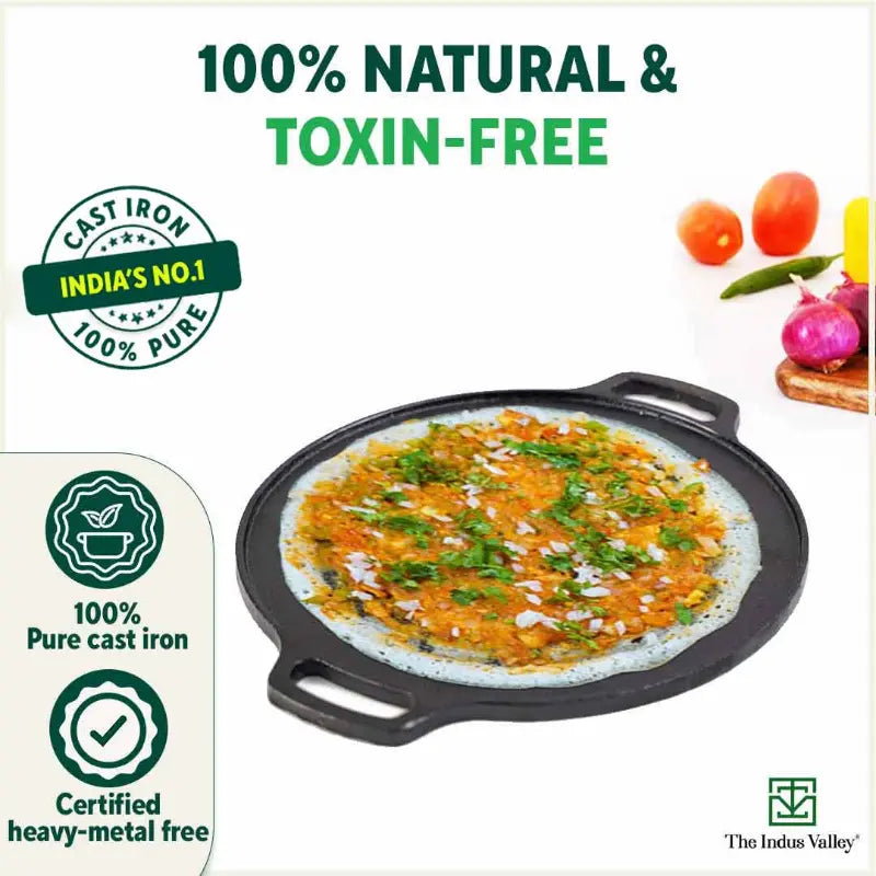 CASTrong Cast Iron Cookware Set: Tawa+ Kadai+ Fry Pan, Kitchen Set for Home, Pre-seasoned, 100% Pure, Toxin-free, Free ₹400 Tadka Pan