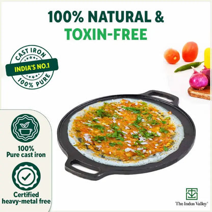 CASTrong Cast Iron Cookware Set: Tawa+ Kadai+ Fry Pan, Kitchen Set for Home, Pre-seasoned, 100% Pure, Toxin-free, Free ₹400 Tadka Pan