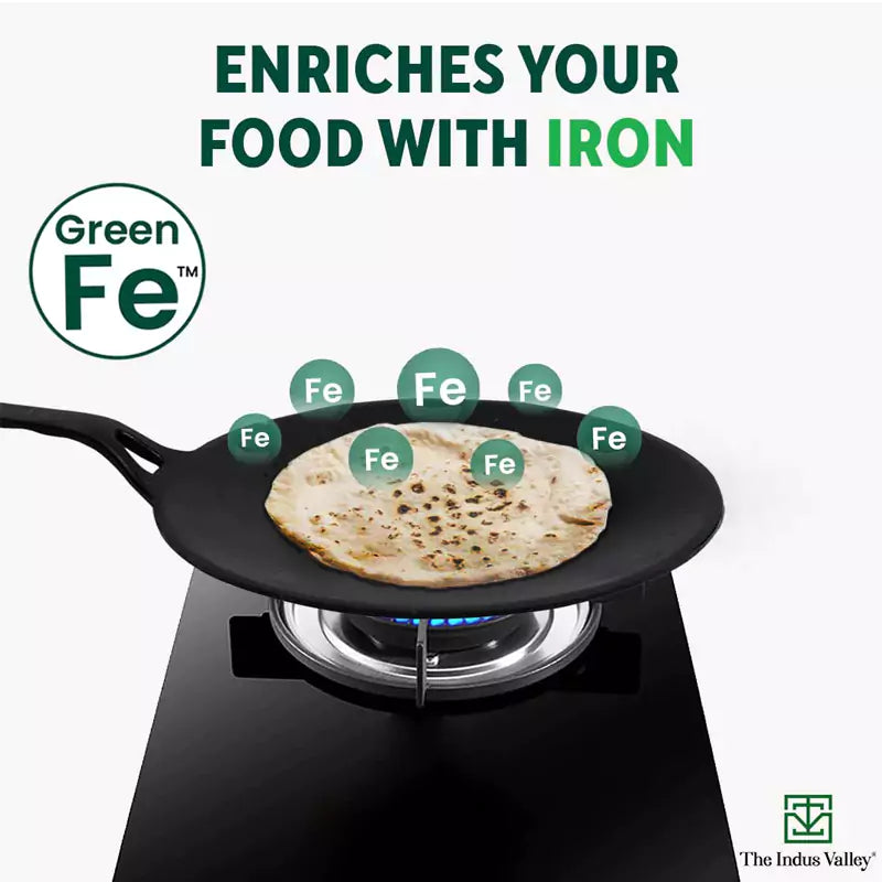 CASTrong Cast Iron Tawa+ Free ₹400 Tadka Pan,Pre-seasoned, Nonstick, 100% Pure, Toxin-free, 25.4cm, 1.9kg