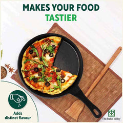 CASTrong Cast Iron Tawa,Pre-seasoned, Nonstick, 100% Pure, Toxin-free, Induction, 25.5cm, 2.2kg