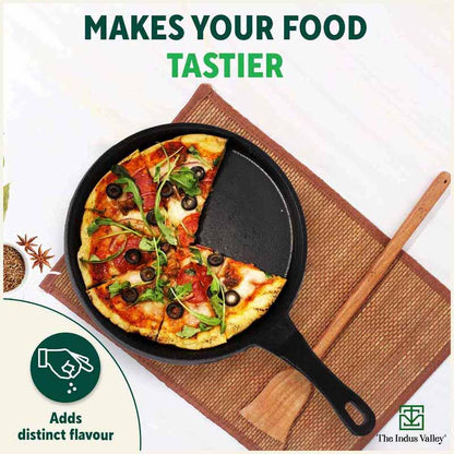 CASTrong Cast Iron Tawa,Pre-seasoned, Nonstick, 100% Pure, Toxin-free, Induction, 25.5cm, 2.2kg