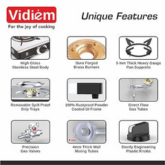 SS SLEEK 3Burner Gas Stove Vidiem