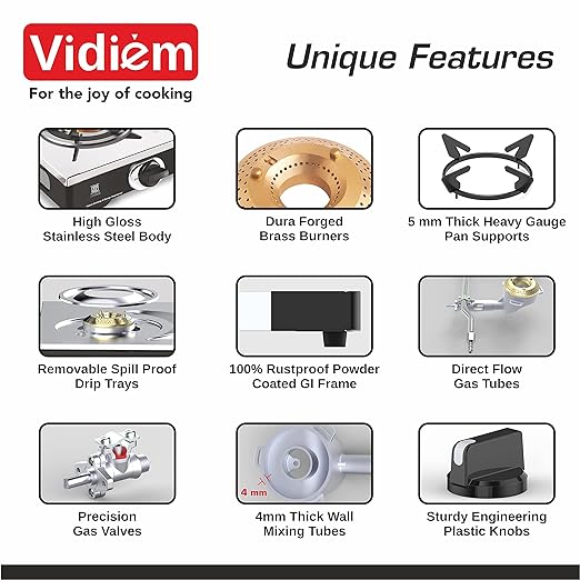 SS SLEEK 3Burner Gas Stove Vidiem