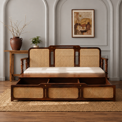 Solid Sheesham Wood Multi-Functional Sofa Cum Bed