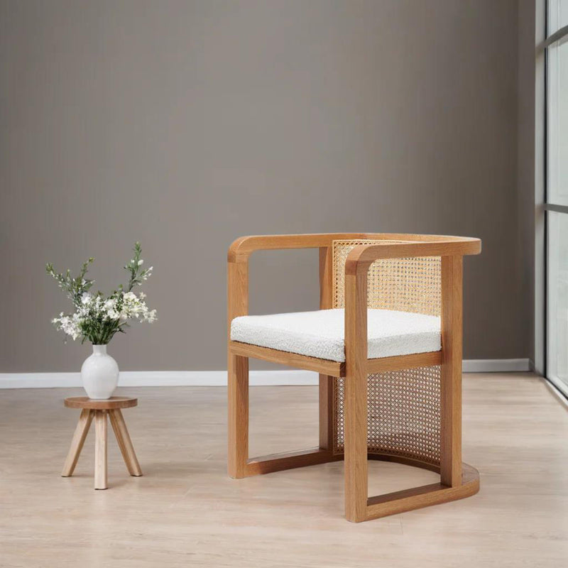 Wooden Cane Lounge Chair
