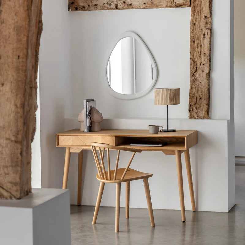 Rustic Haven Oak Study Desk with Storage