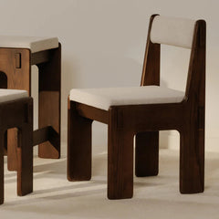 Contemporary Upholstered Dining Chairs – Premium Wooden Frame (Set of 2)