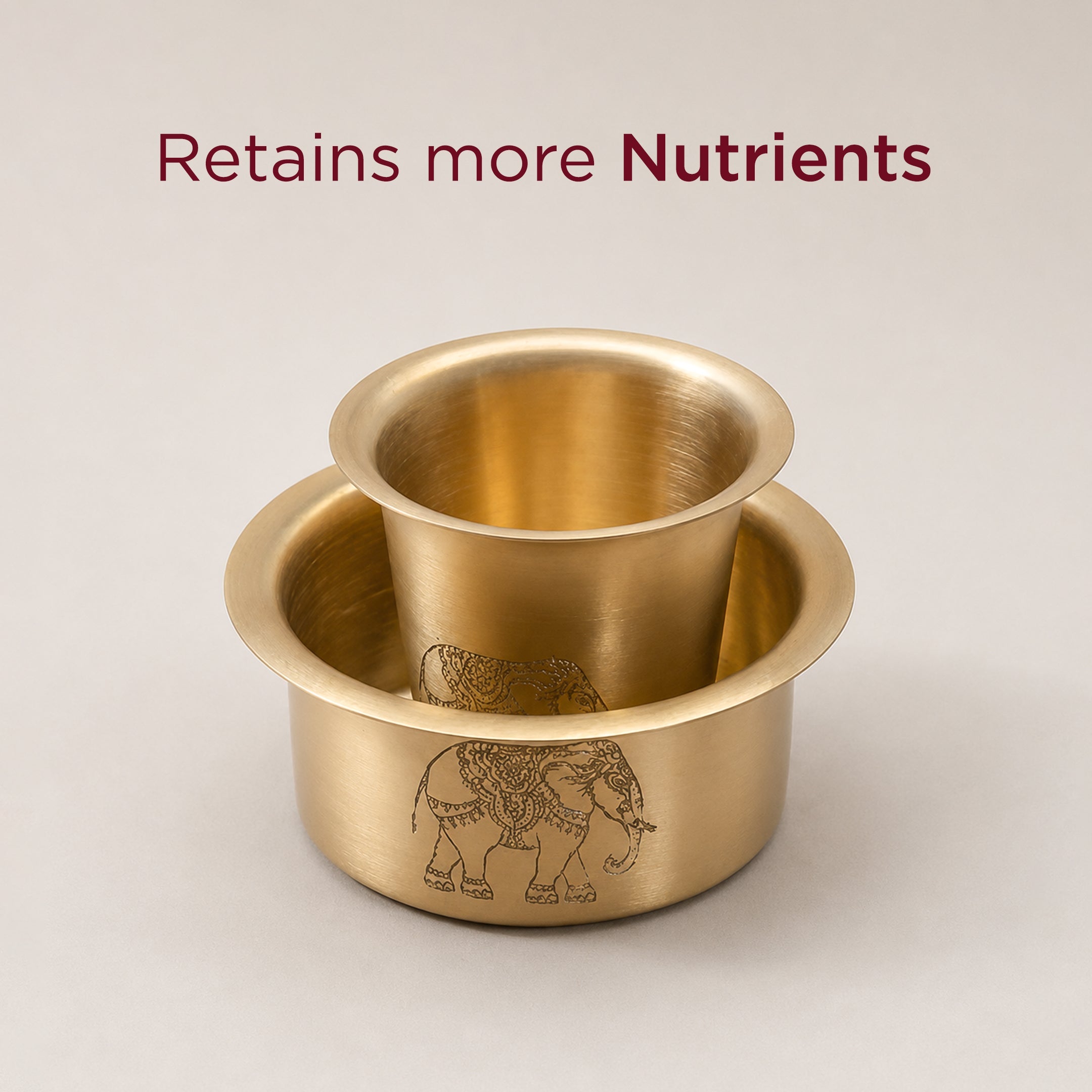 Traditional South Indian Brass Filter Coffee Tumbler Set | Brass Cup and Dabra Set of 1