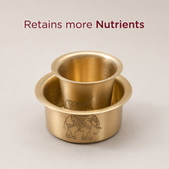 Traditional South Indian Brass Filter Coffee Tumbler Set | Brass Cup and Dabra Set of 1