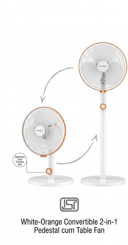 HAVELLS Celeste 2 in 1 Convertible Table Cum Pedestal High Air Delivery 400 mm Pedestal Fan-2
