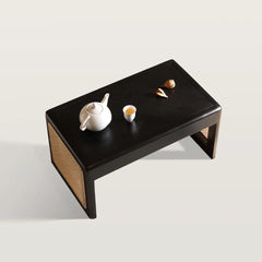 All-in-one Rattan End Table Snack Side Table
