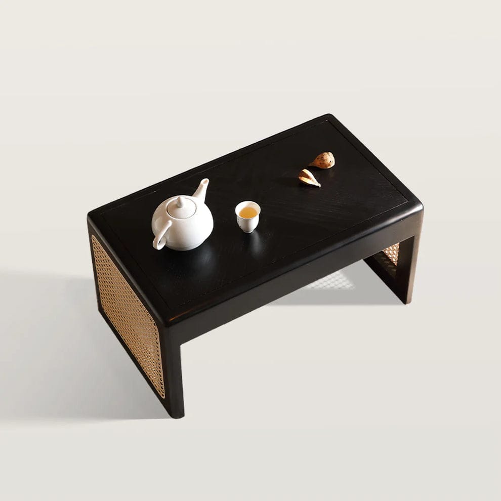 All-in-one Rattan End Table Snack Side Table