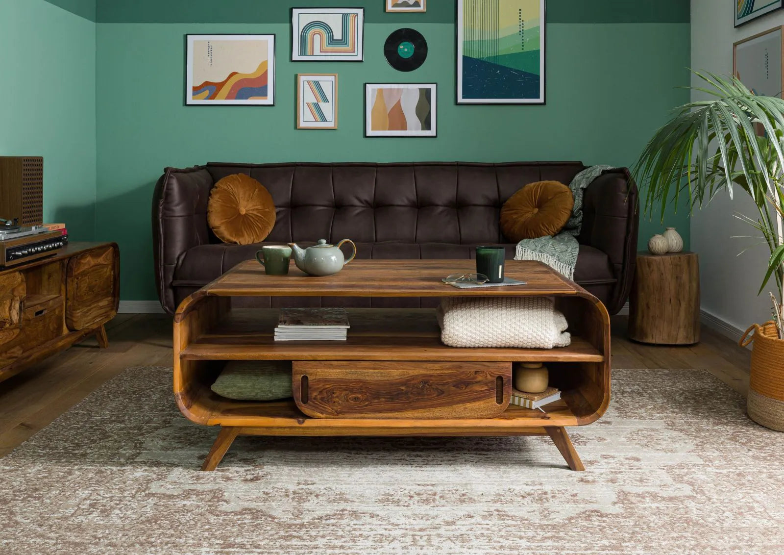 Marwar Solid Sheesham Wood Coffee Table with Storage