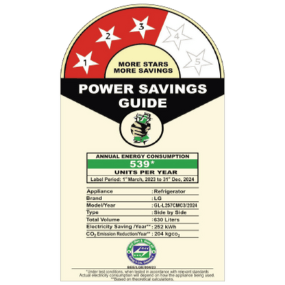 LG 630 Litres 3 Star Frost Free Side by Side Door Smart Wifi Enabled Refrigerator with Multi Air Flow (GL-L257CMC3, Matt Black)