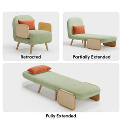 Green Chaise Longue | 3-in-1 Convertible Green Single Sofa Cum Bed