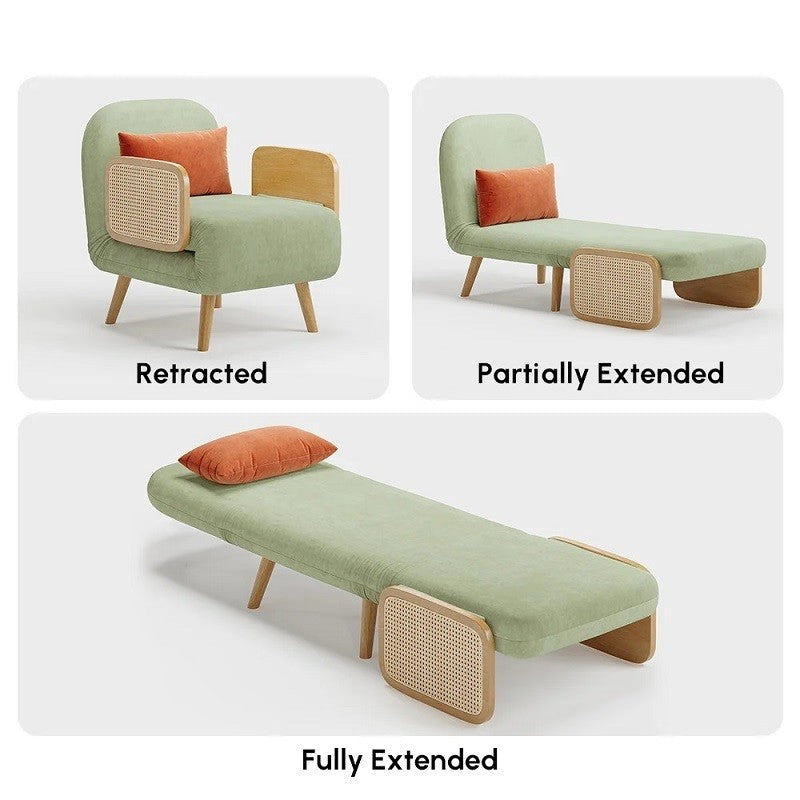 Green Chaise Longue | 3-in-1 Convertible Green Single Sofa Cum Bed