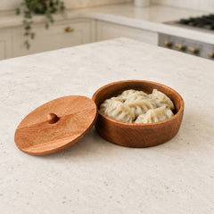 Classic Solid Wood Roti & Momos Box