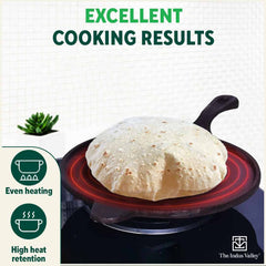 Super Smooth Cast Iron Tawa with Handle,Pre-seasoned, Nonstick, 100% Pure, Toxin-free, Induction, 26.3cm, 1.8kg