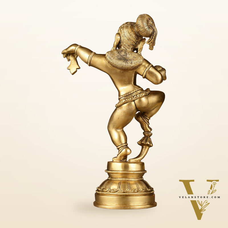 Charming 12-Inch Brass Dancing Baby Krishna Idol