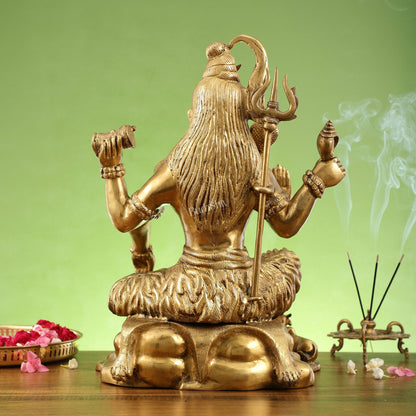 Shiva Brass Statue with Nandi - 18" Height