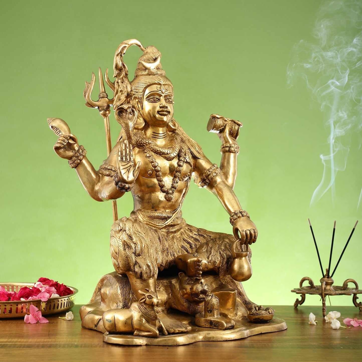 Shiva Brass Statue with Nandi - 18" Height