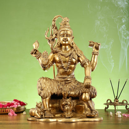 Shiva Brass Statue with Nandi - 18" Height