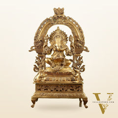Chola-Inspired Superfine Brass Ganesha Statue 27"