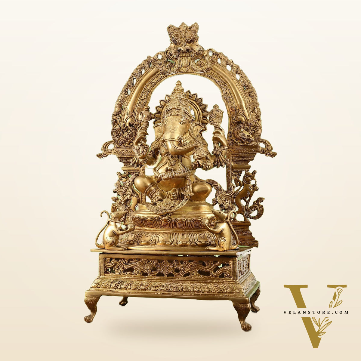 Chola-Inspired Superfine Brass Ganesha Statue 27"