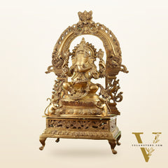 Chola-Inspired Superfine Brass Ganesha Statue 27"