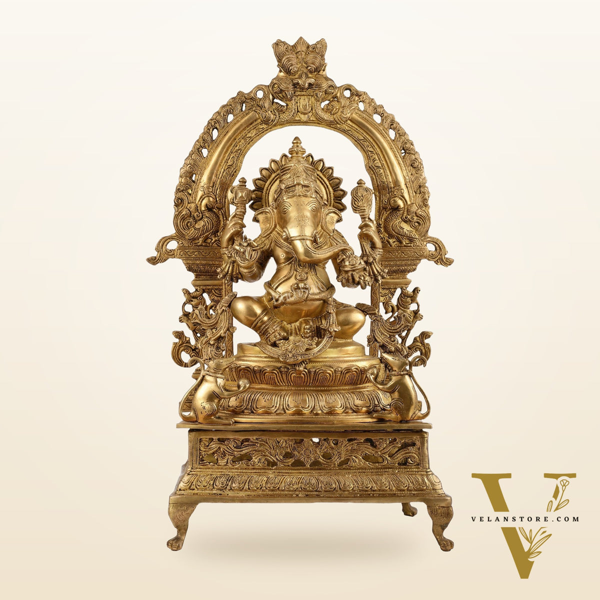 Chola-Inspired Superfine Brass Ganesha Statue 27"