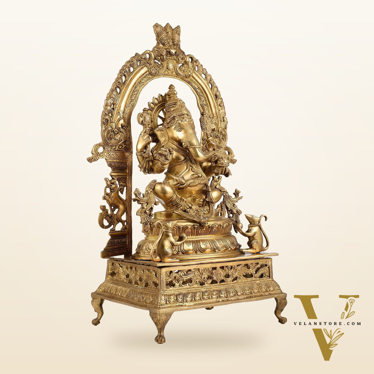 Chola-Inspired Superfine Brass Ganesha Statue 27"