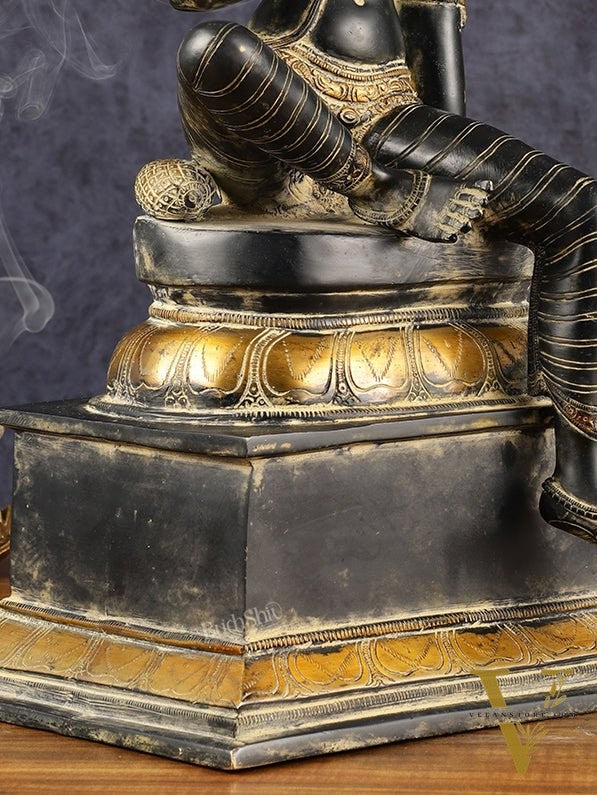 Chola Style Bhoga Shakti Brass Seated Parvati Uma Devi Sculpture | Height: 20.5 inch